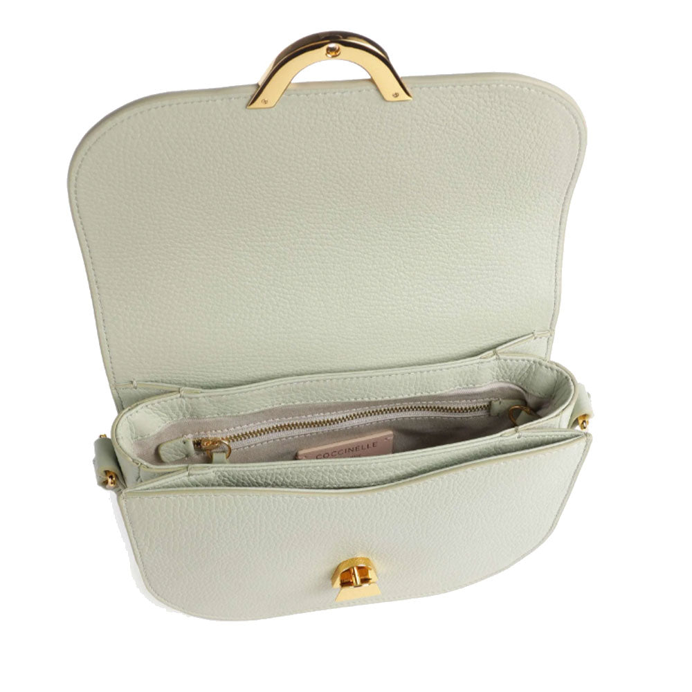 COCCINELLE Damen Umhängetasche aus seladongrünem Leder Dew Small Line