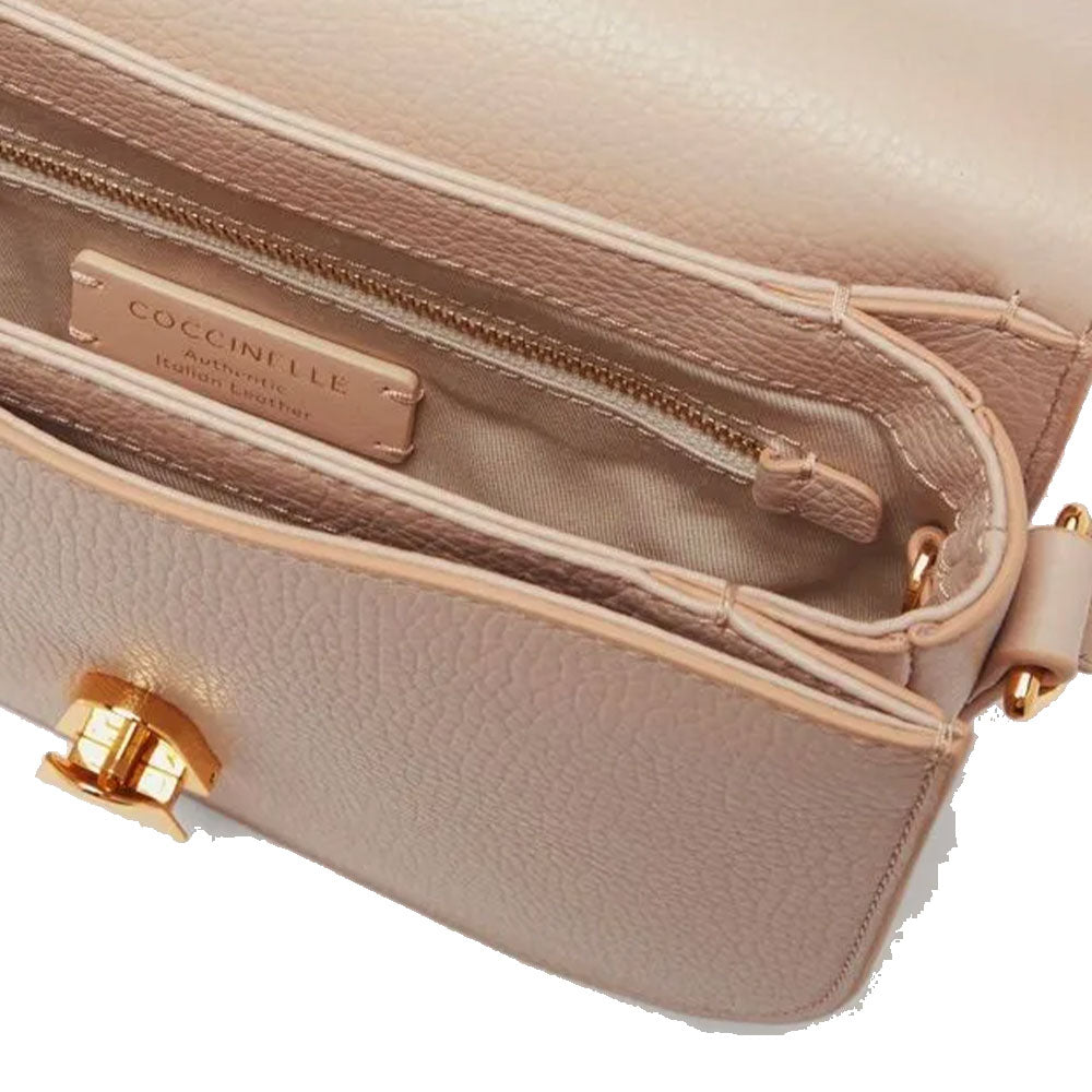 COCCINELLE Damen Schultertasche aus Leder Rosette Dew Small Line