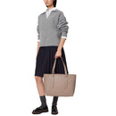 Tote Bag COCCINELLE in Leather Malory Line Warm Taupe Large Size