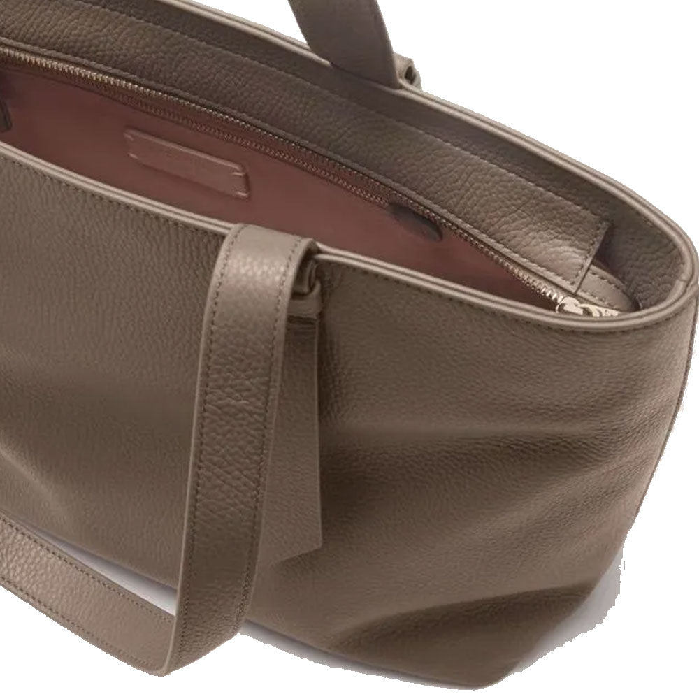 Tote Bag COCCINELLE in Leather Malory Line Warm Taupe Large Size
