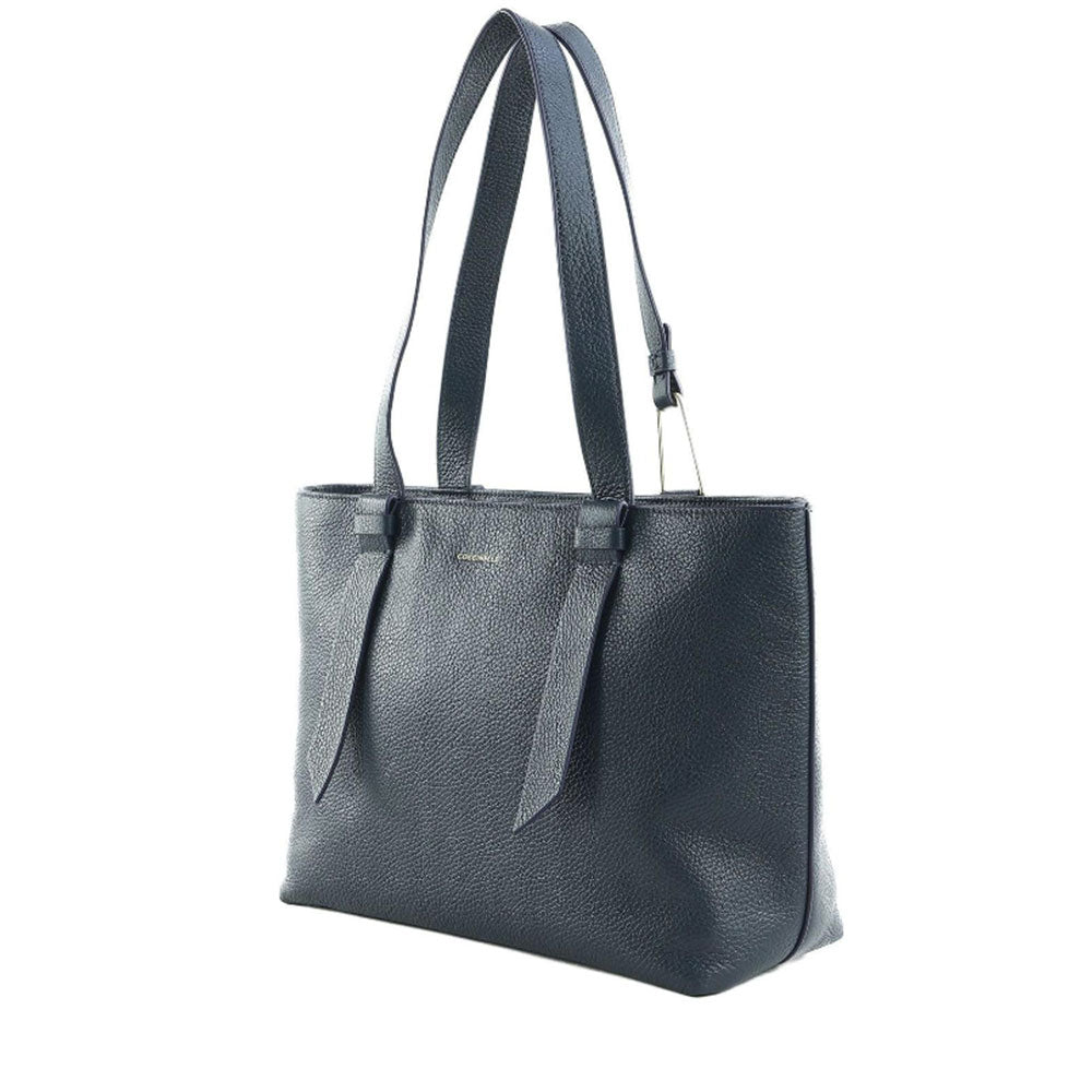 Women's Leather Tote Bag COCCINELLE Malory in Midnight Blue, Medium Size