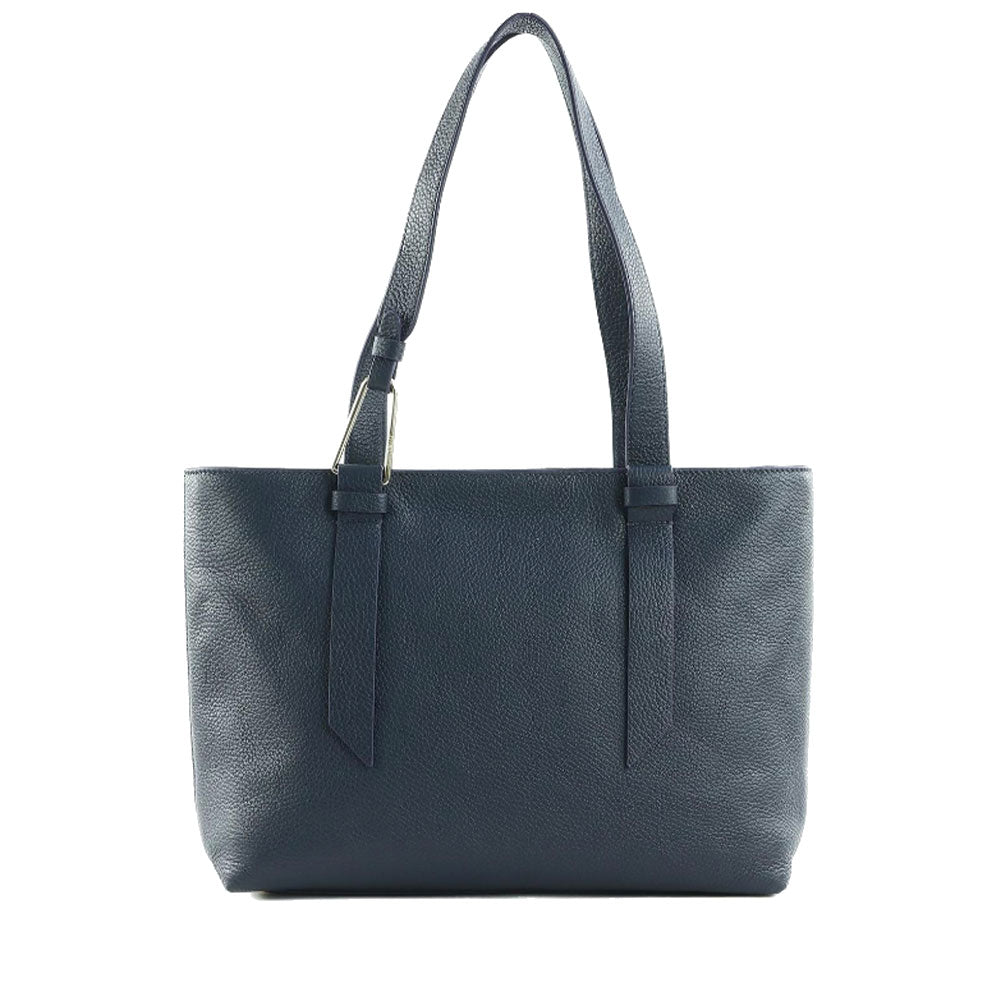 Women's Leather Tote Bag COCCINELLE Malory in Midnight Blue, Medium Size