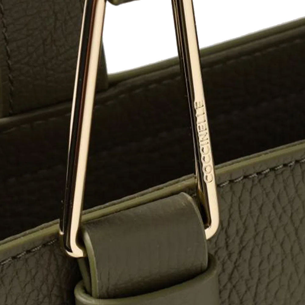 Laurel Green Leather Tote Bag COCCINELLE Malory Medium