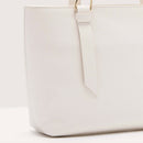 COCCINELLE Leather Tote Bag Malory in Blanco, Medium Size