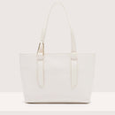 COCCINELLE Leather Tote Bag Malory in Blanco, Medium Size