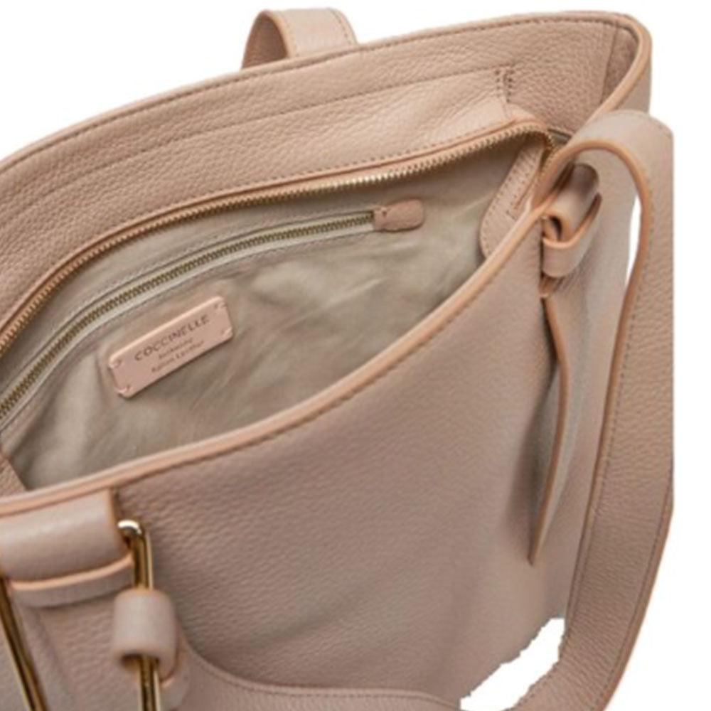 COCCINELLE Leather Tote Bag Malory in Rosette, Medium Size