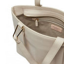 Lambskin White Leather Tote Bag COCCINELLE Malory Medium