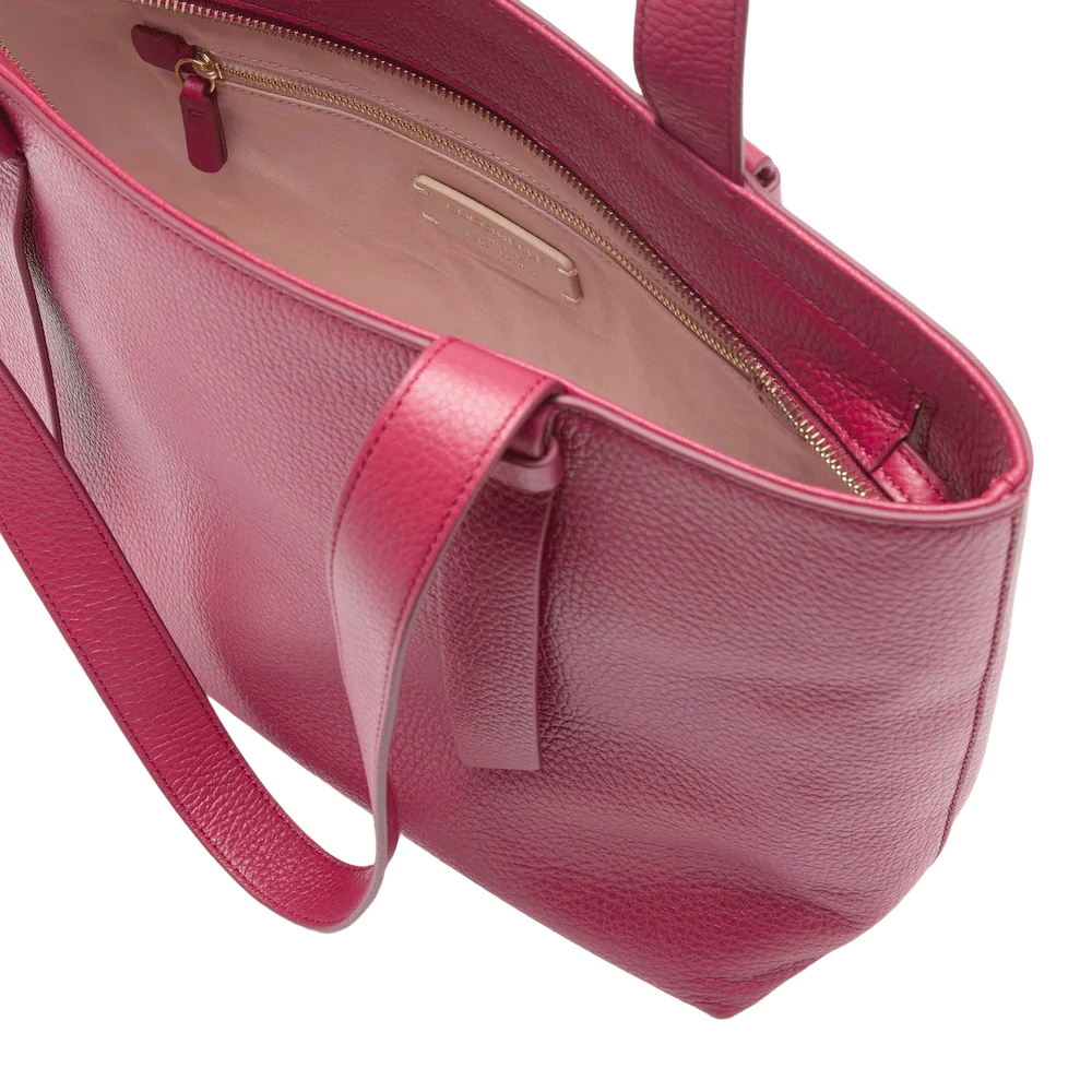 Women's Leather Tote Bag COCCINELLE Malory in Sangria, Medium Size