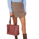 Women's Leather Tote Bag COCCINELLE Malory in Brandy, Medium Size