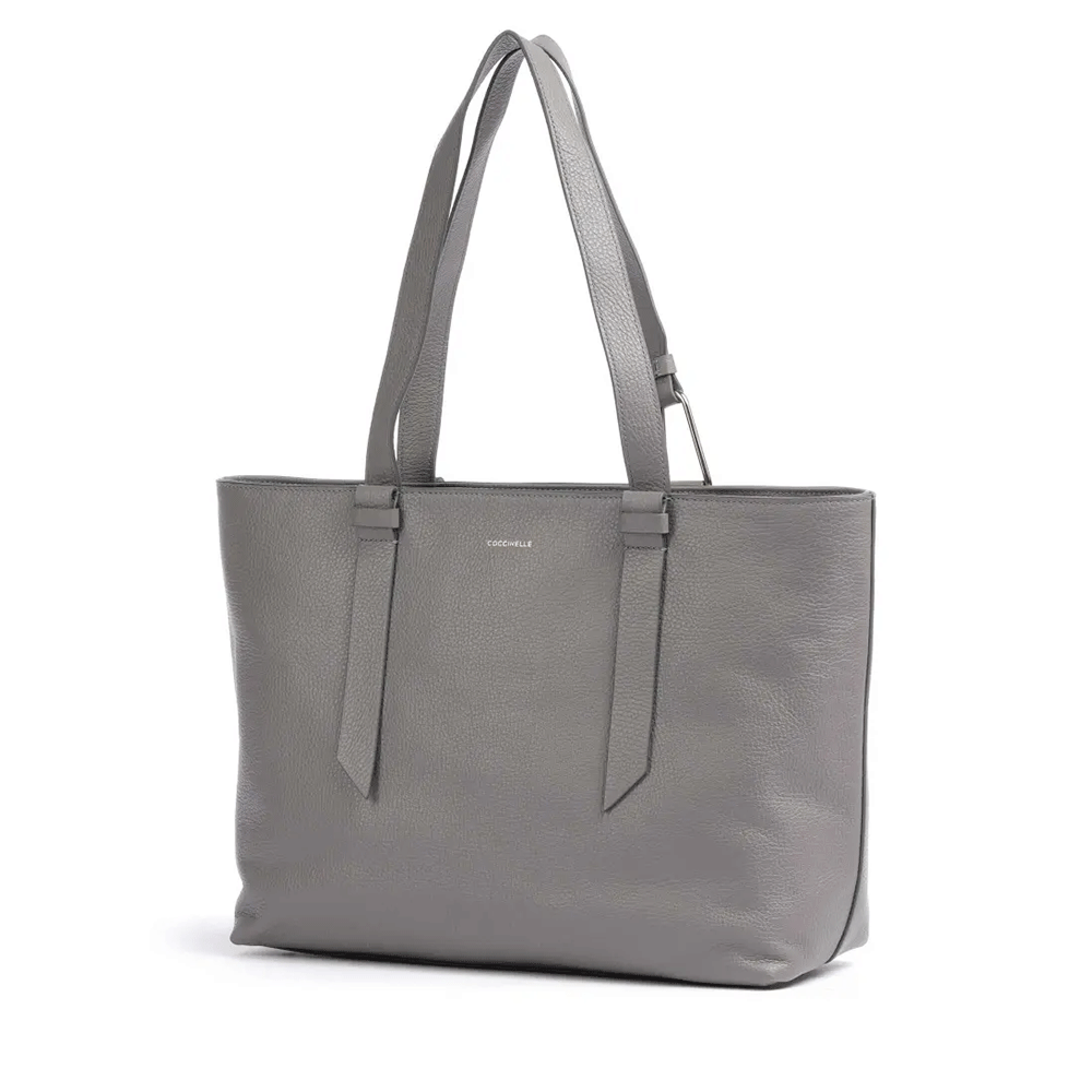 Medium Graphite Leather Tote Bag COCCINELLE Malory