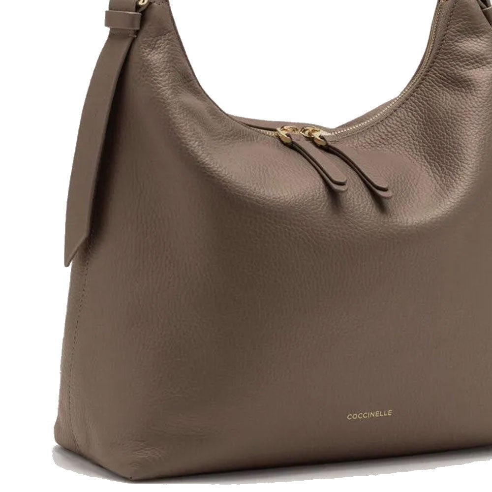 Borsa Hobo COCCINELLE in Pelle Linea Malory colore Warm Taupe