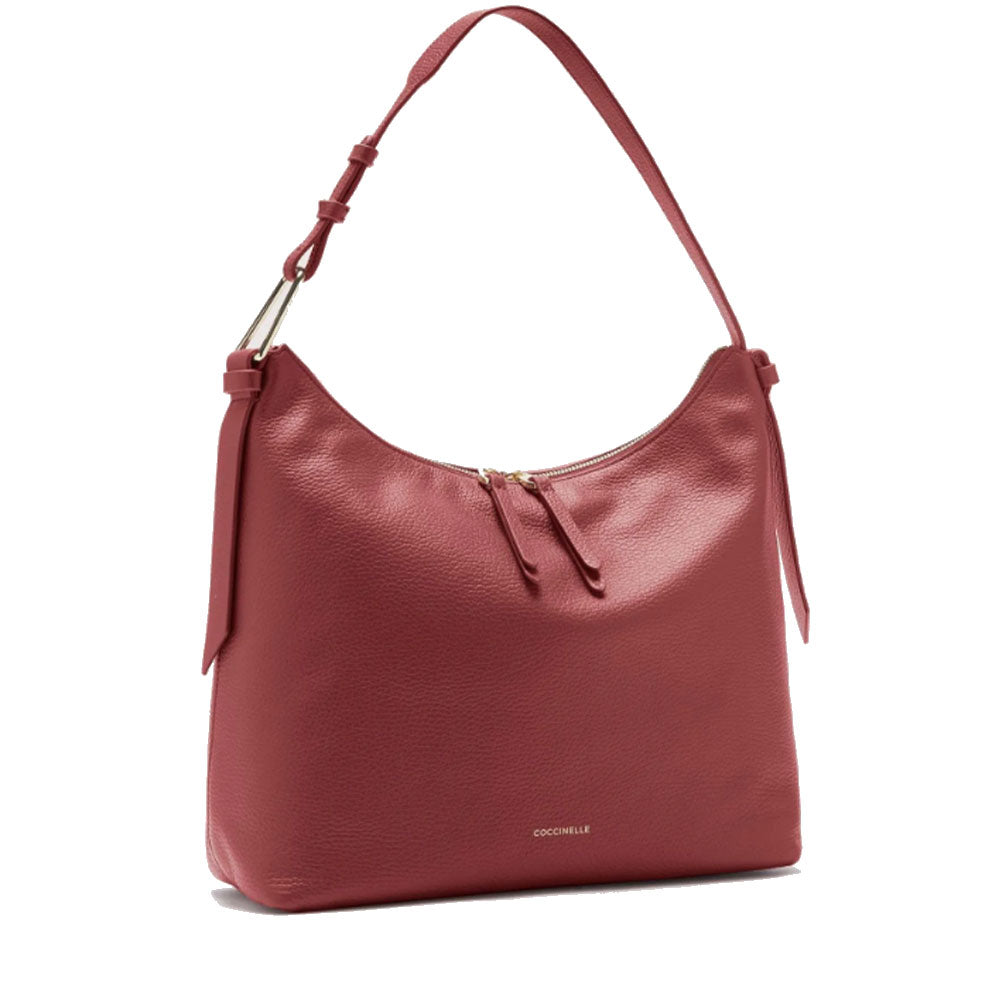 Women's Leather Hobo Bag COCCINELLE Malory in Brandy