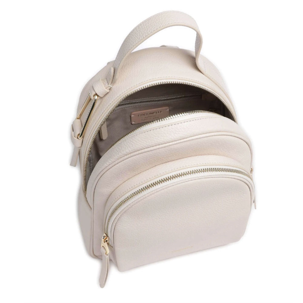 Zaino Donna COCCINELLE in Pelle Linea Malory colore Lambskin White