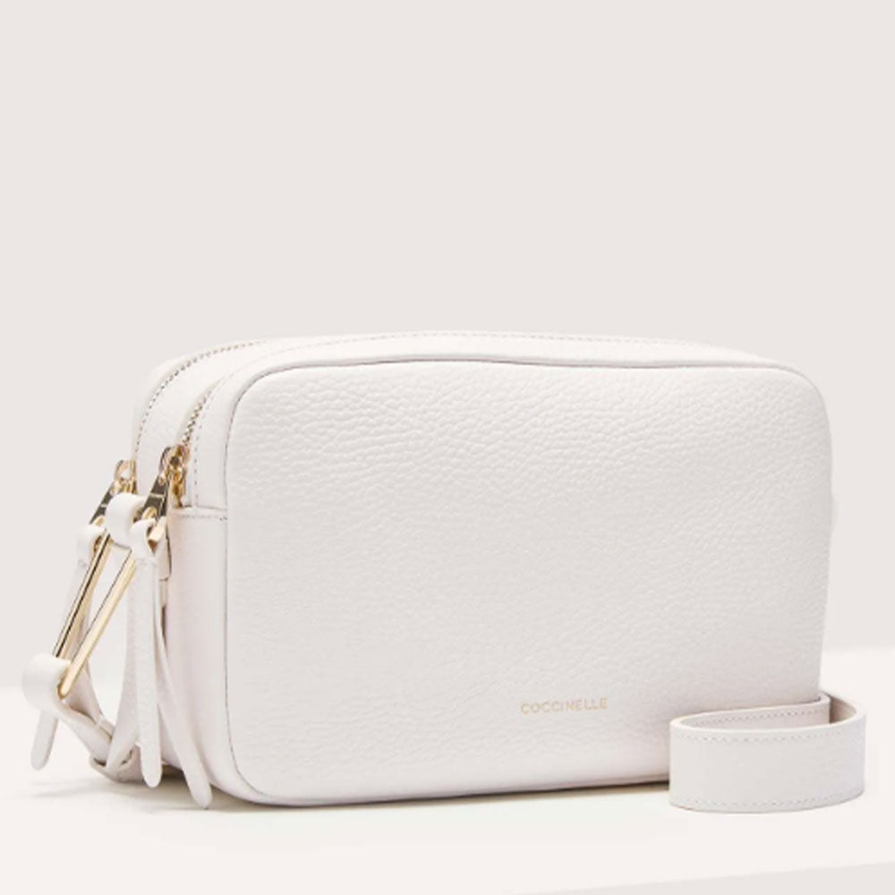 COCCINELLE Damen Umhängetasche aus Leder Malory Line Farbe Weiß