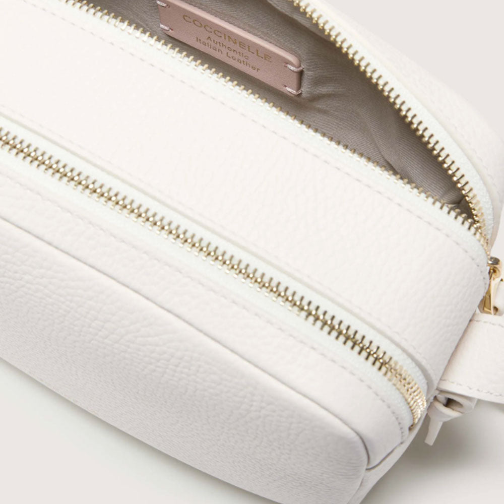 COCCINELLE Damen Umhängetasche aus Leder Malory Line Farbe Weiß