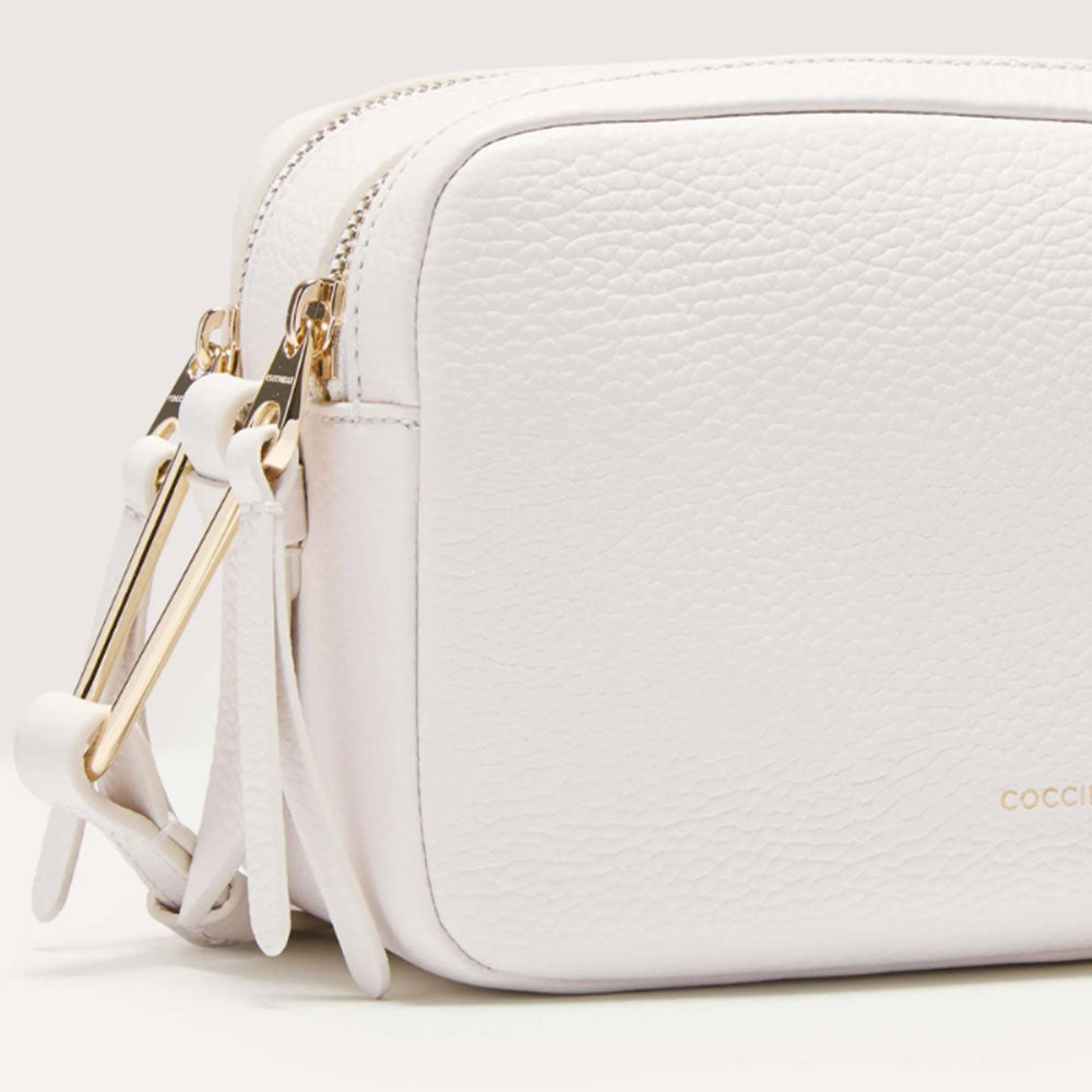 COCCINELLE Damen Umhängetasche aus Leder Malory Line Farbe Weiß