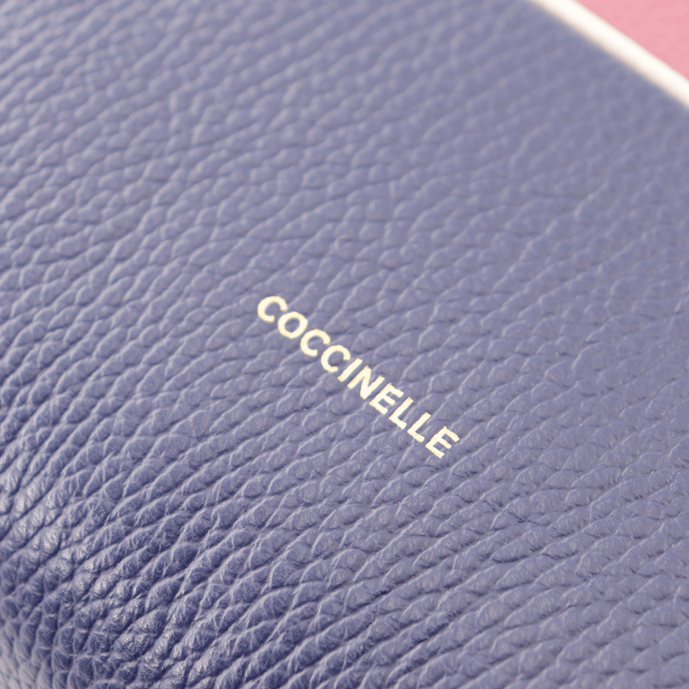 Borsa Donna a Mano COCCINELLE linea Boheme Small Colore Royal Blue - Rosewood - Lambskin White