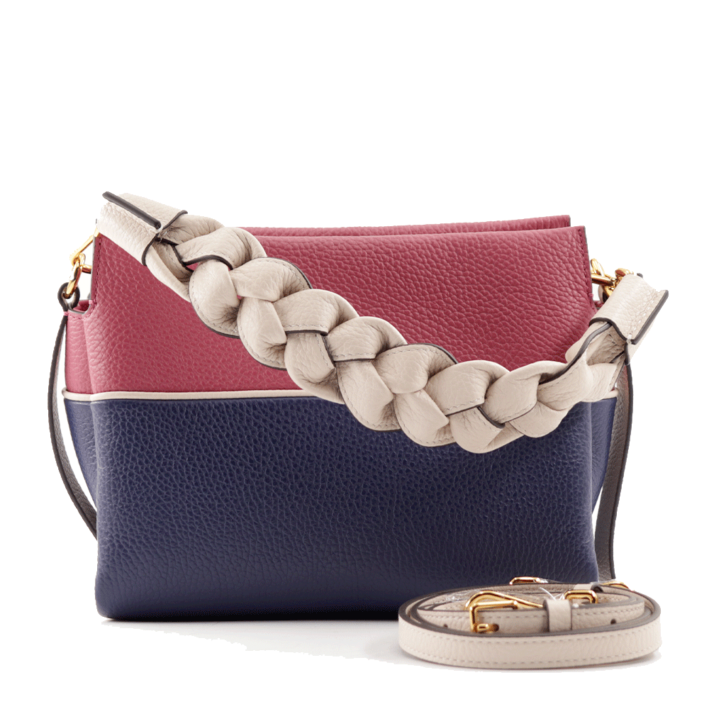 Borsa Donna a Mano COCCINELLE linea Boheme Small Colore Royal Blue - Rosewood - Lambskin White