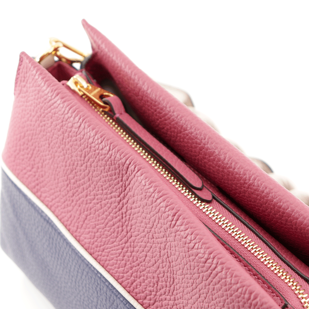 Borsa Donna a Mano COCCINELLE linea Boheme Small Colore Royal Blue - Rosewood - Lambskin White