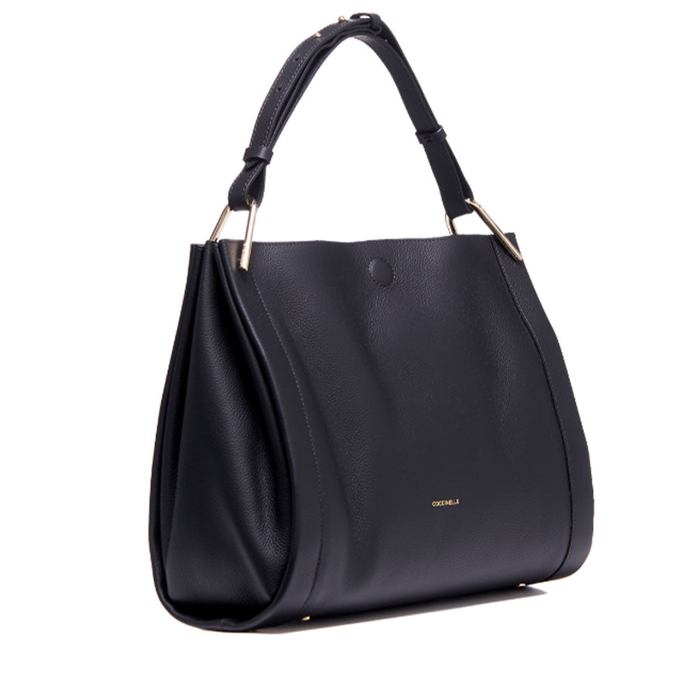 Borsa Donna a Spalla COCCINELLE in Pelle Linea Wallace colore Noir - Cuir