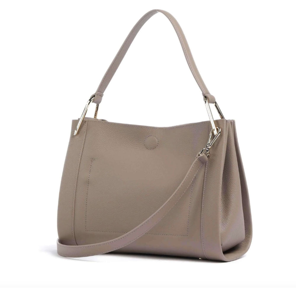 Borsa Donna a Mano COCCINELLE in Pelle Linea Wallace colore Warm Taupe - Rosette