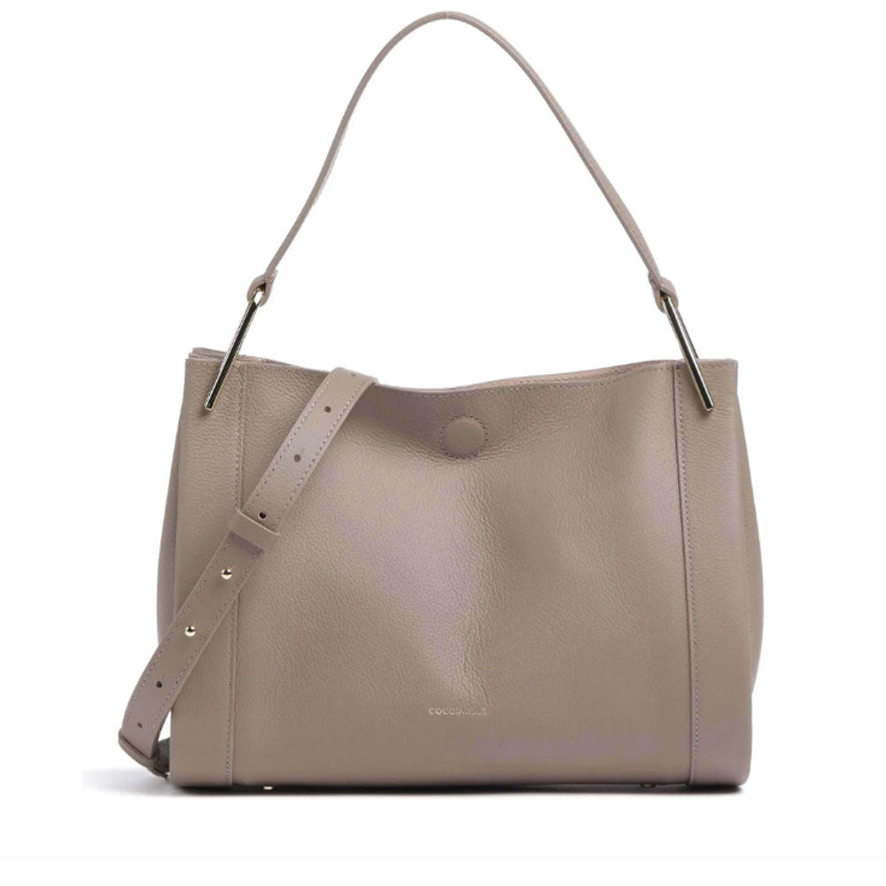 Borsa Donna a Mano COCCINELLE in Pelle Linea Wallace colore Warm Taupe - Rosette