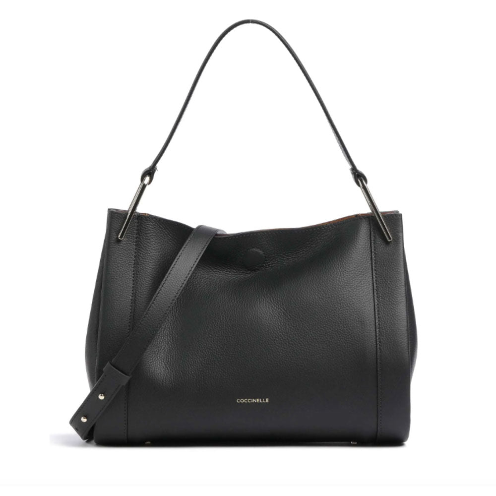 Borsa Donna a Mano COCCINELLE in Pelle Linea Wallace colore Noir - Cuir