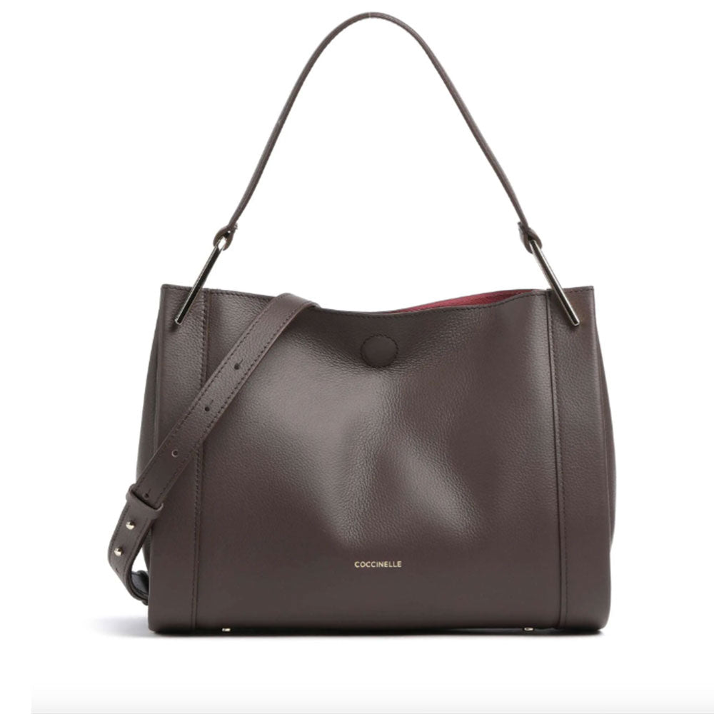 Borsa Donna a Mano COCCINELLE in Pelle Linea Wallace colore Fondant Brown - Rosewood