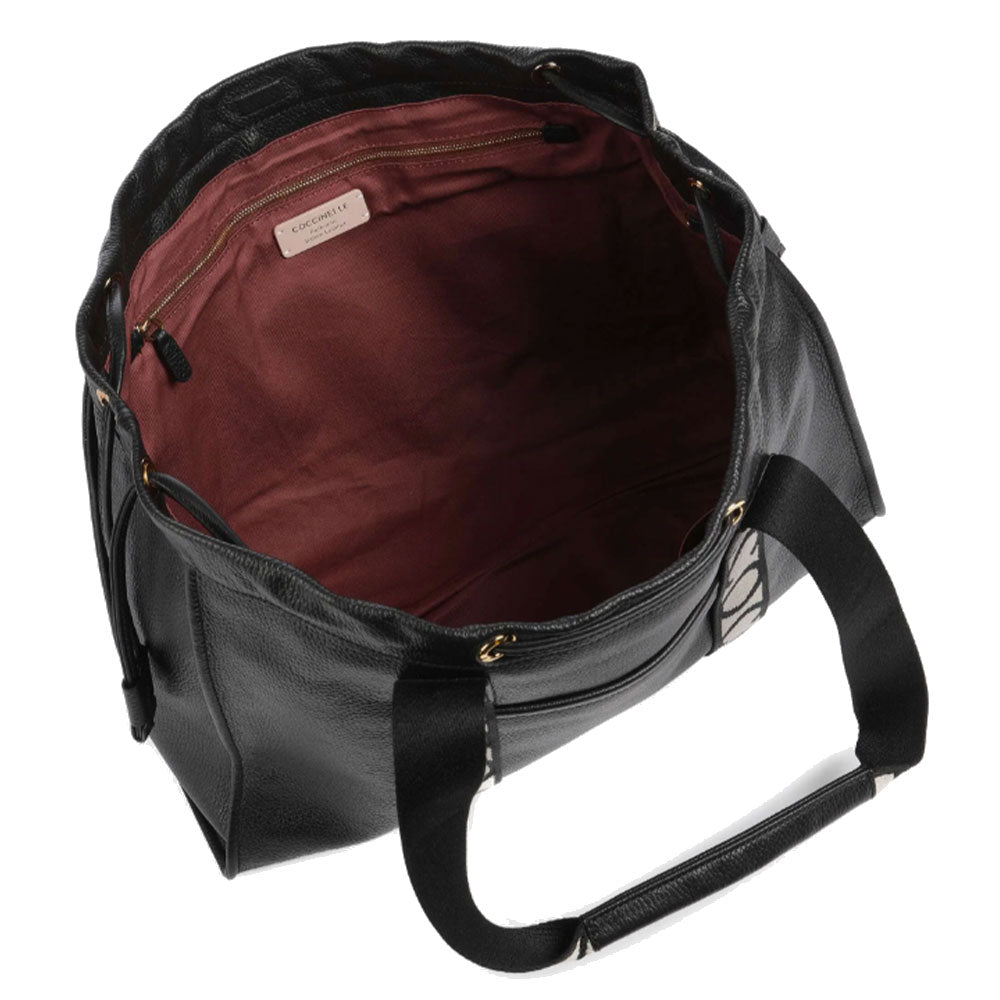 Borsa Donna a Spalla COCCINELLE in Pelle Linea 2Day Signature Large colore Nero