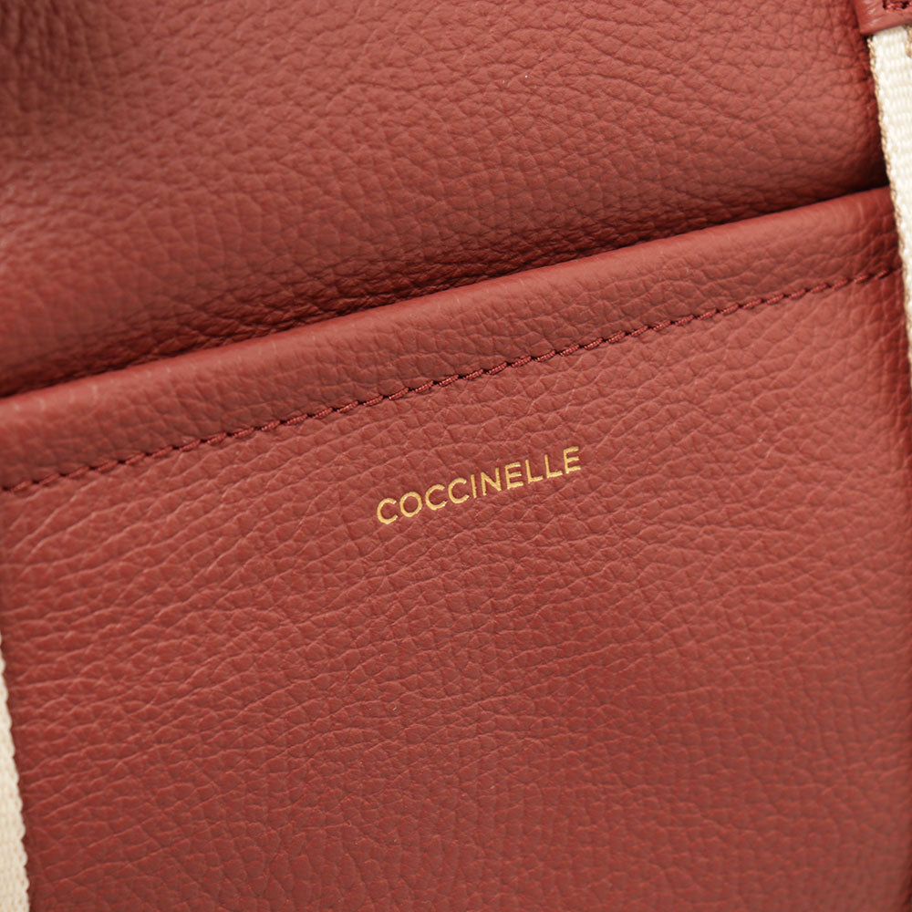 Women's Large Brandy Leather Shoulder Bag COCCINELLE 2Day Signature