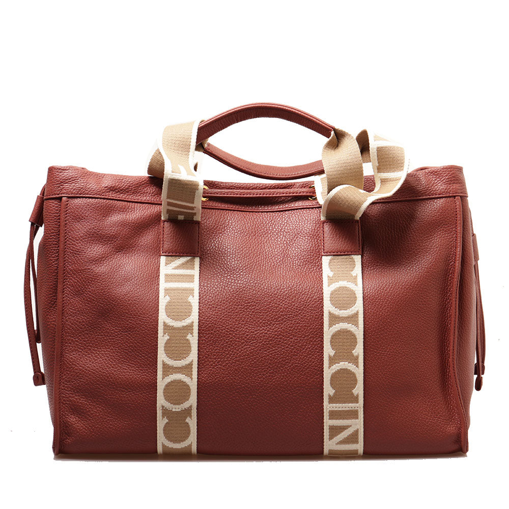Borsa Donna a Spalla COCCINELLE in Pelle Linea 2Day Signature Large colore Brandy