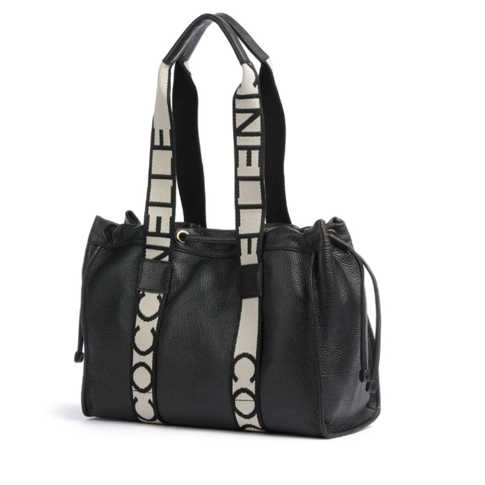 Borsa Donna a Spalla COCCINELLE in Pelle Linea 2Day Signature Medium colore Nero