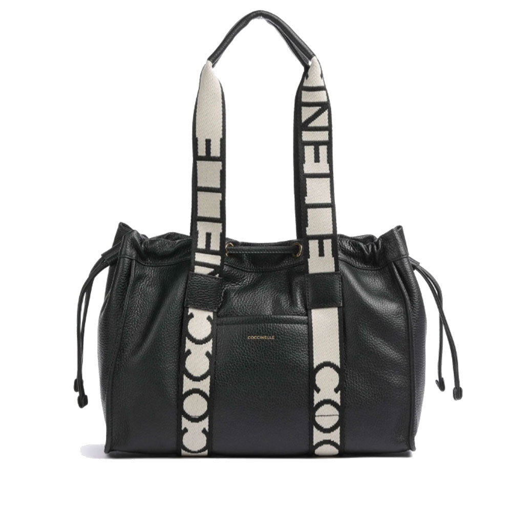 Borsa Donna a Spalla COCCINELLE in Pelle Linea 2Day Signature Medium colore Nero