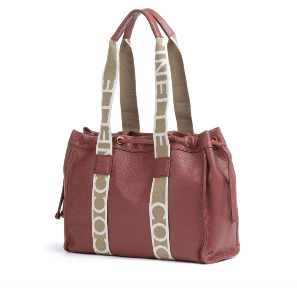 Borsa Donna a Spalla COCCINELLE in Pelle Linea 2Day Signature Medium colore Brandy