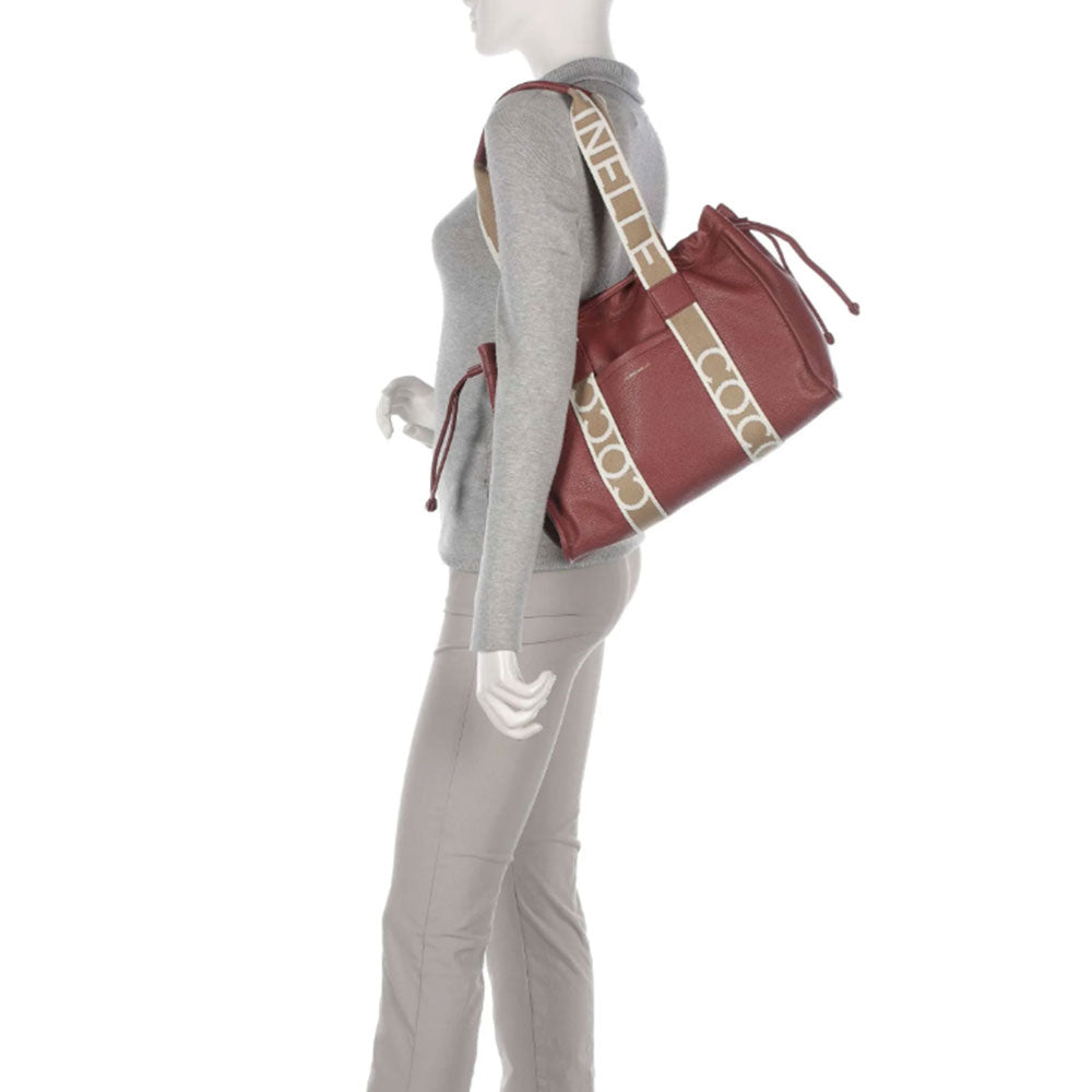 Borsa Donna a Spalla COCCINELLE in Pelle Linea 2Day Signature Medium colore Brandy