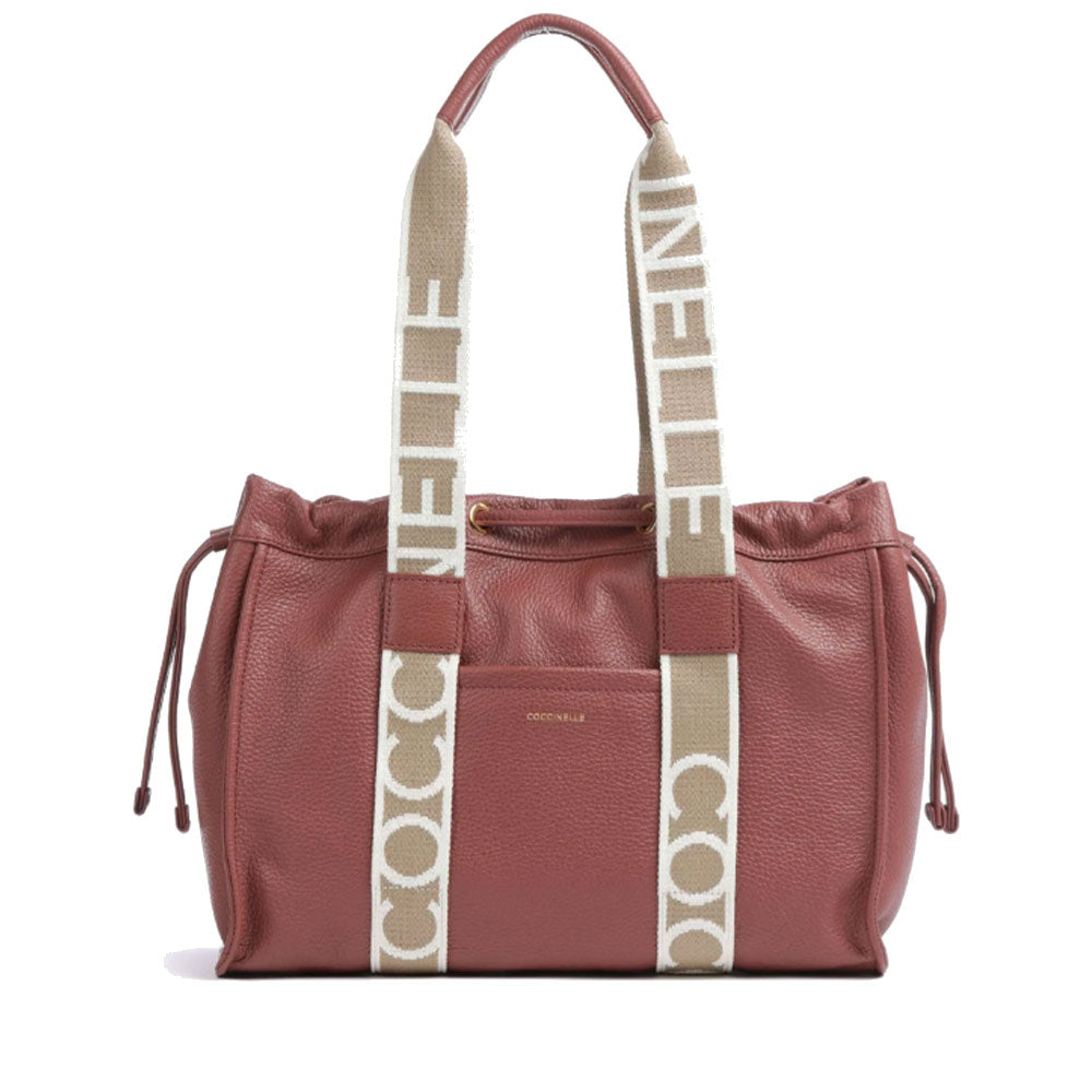 Borsa Donna a Spalla COCCINELLE in Pelle Linea 2Day Signature Medium colore Brandy