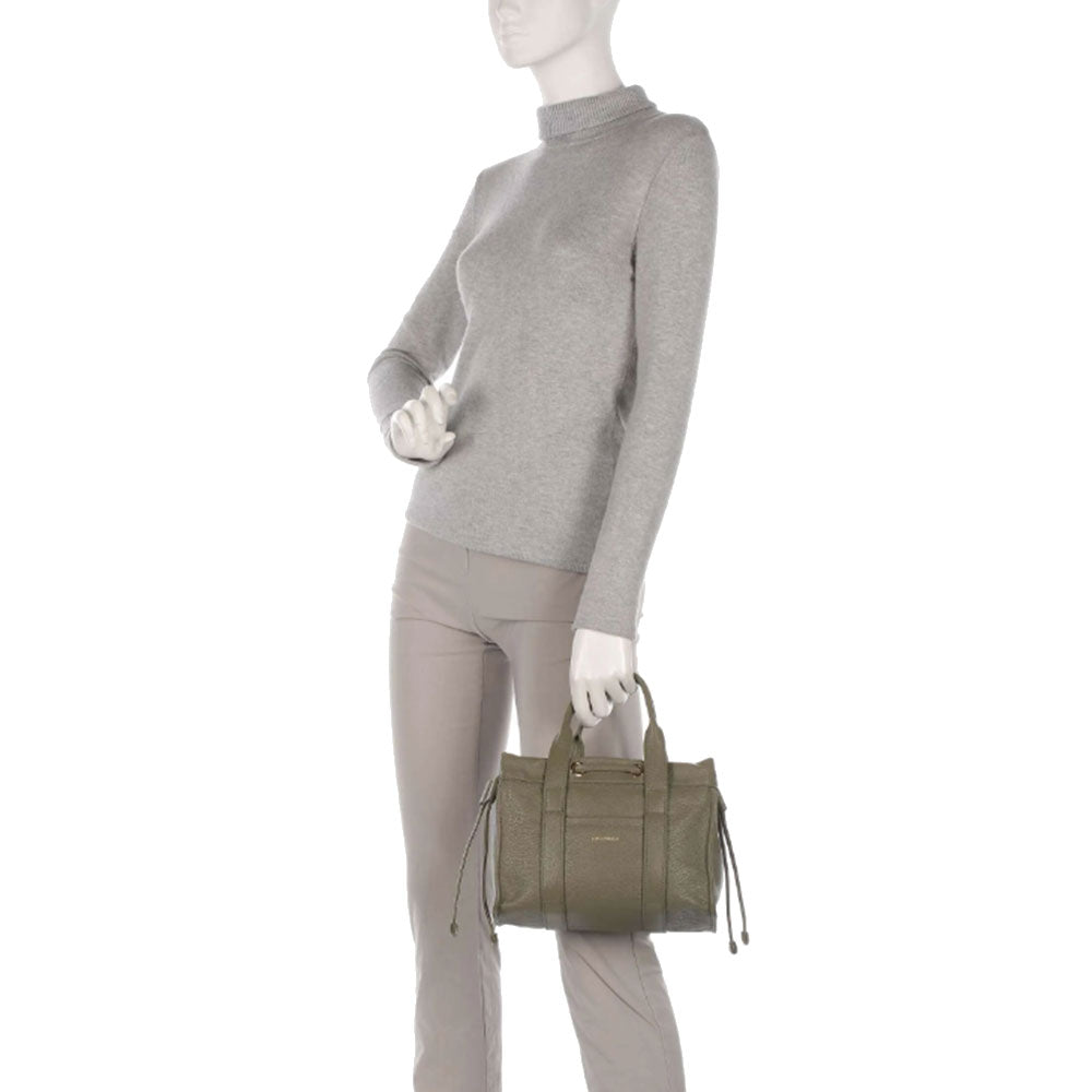 Borsa Donna a Mano COCCINELLE in Pelle Linea 2Day Signature colore Laurel Green