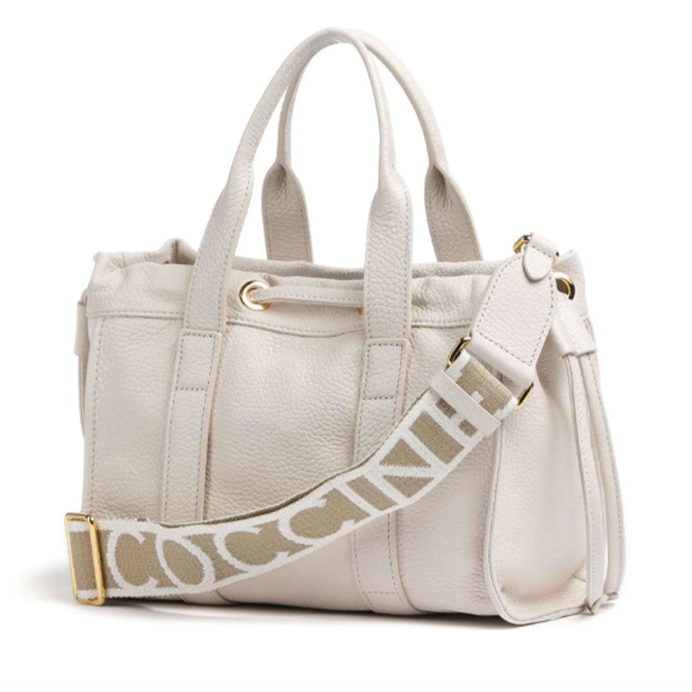 Borsa Donna a Mano COCCINELLE in Pelle Linea 2Day Signature colore Lambskin White
