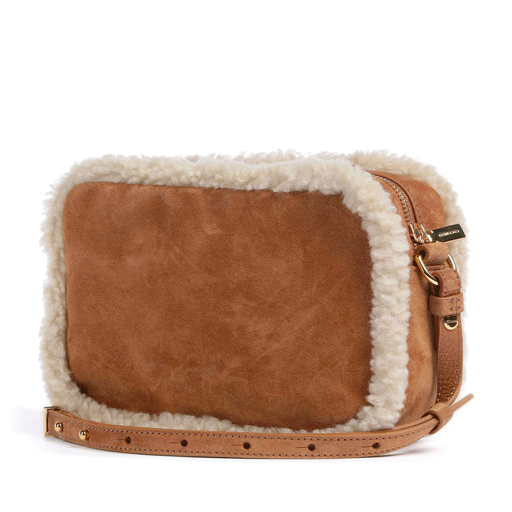 Borsa Donna a Tracolla COCCINELLE in Pelle Natural - Cuir linea Beat Eco Shearling Misura Small