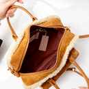 Borsa Donna a Mano COCCINELLE in Pelle linea Beat Eco Shearling Colore Natural - Cuir