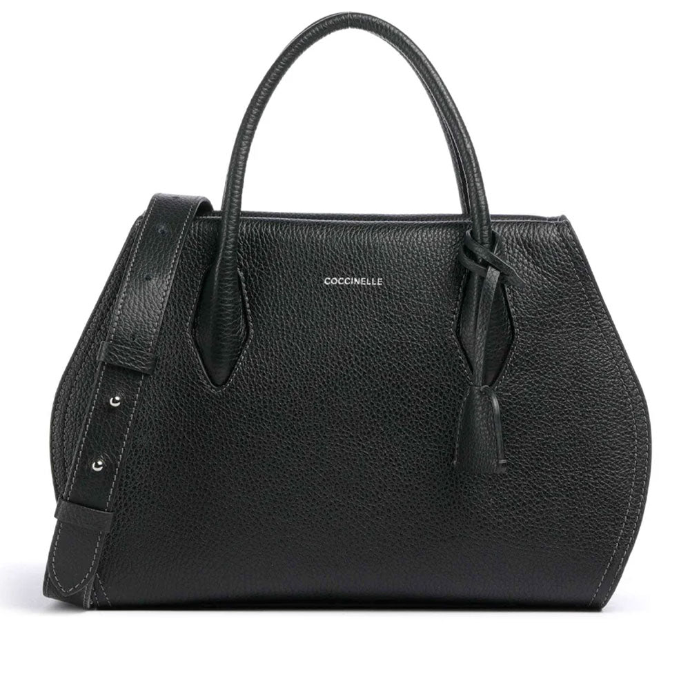 Borsa Donna a Mano COCCINELLE in Pelle Linea Lord colore Nero Misura Medium