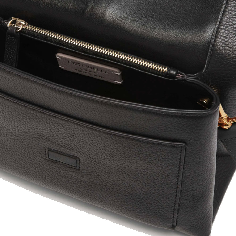 Borsa Donna a Tracolla COCCINELLE in Pelle Linea Dorian colore Nero