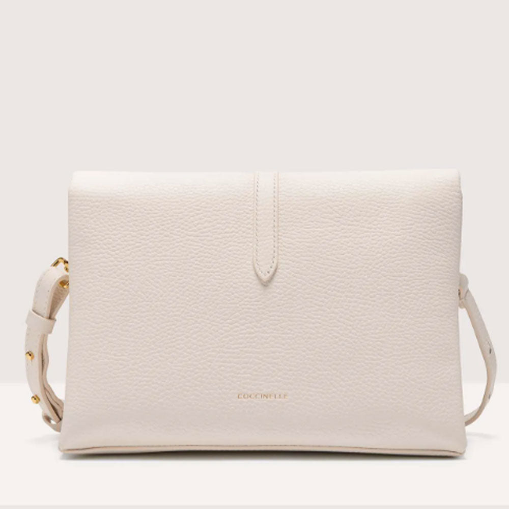 Borsa Donna a Tracolla COCCINELLE in Pelle Linea Dorian colore Blanco