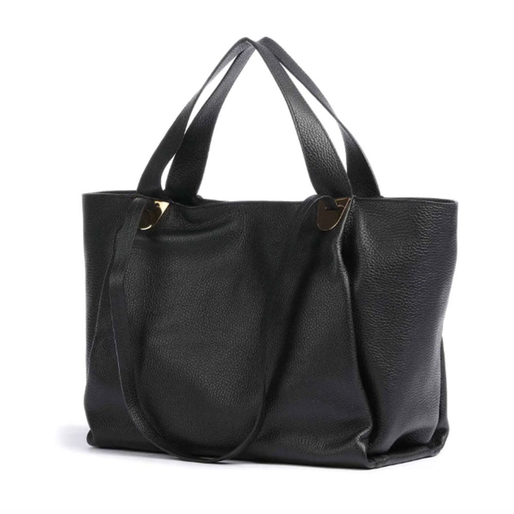 Borsa Donna Shopper a Spalla COCCINELLE in Pelle Linea Oliver colore Nero Misura Small