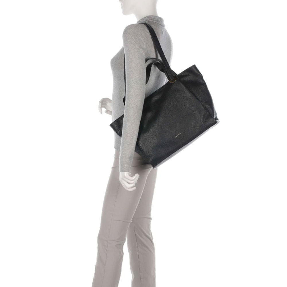 Borsa Donna Shopper a Spalla COCCINELLE in Pelle Linea Oliver colore Nero Misura Small