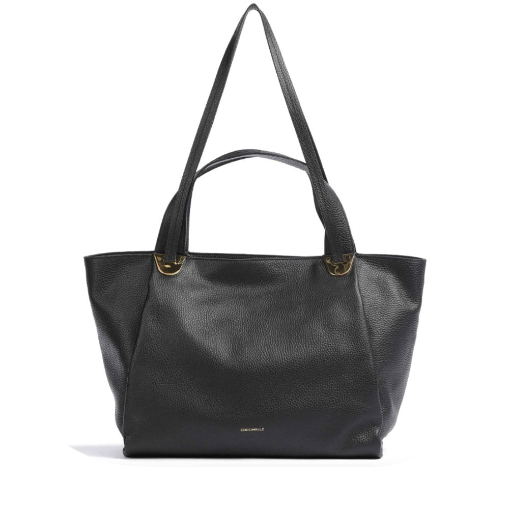 Borsa Donna Shopper a Spalla COCCINELLE in Pelle Linea Oliver colore Nero Misura Small