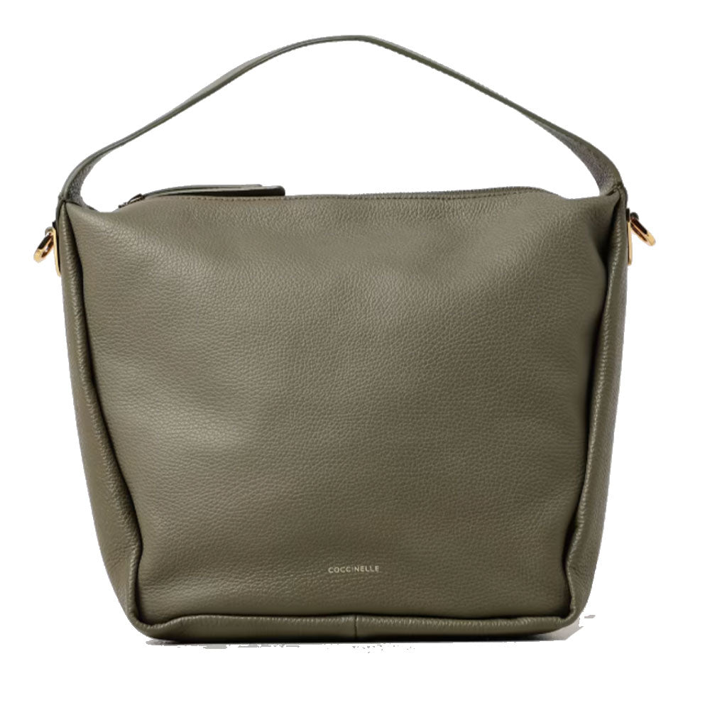 Borsa Donna Shopper a Spalla COCCINELLE in Pelle Linea Oliver colore Laurel Green