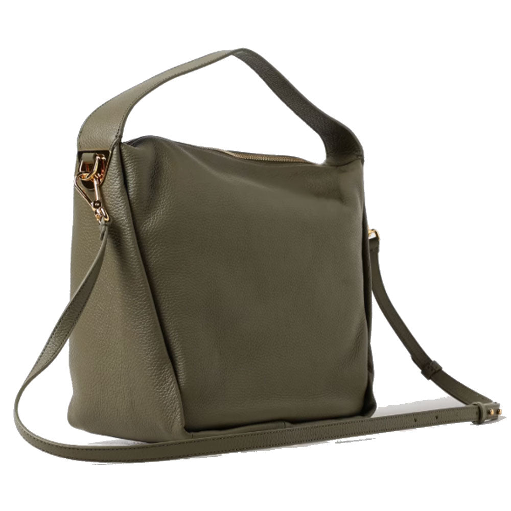 Borsa Donna Shopper a Spalla COCCINELLE in Pelle Linea Oliver colore Laurel Green