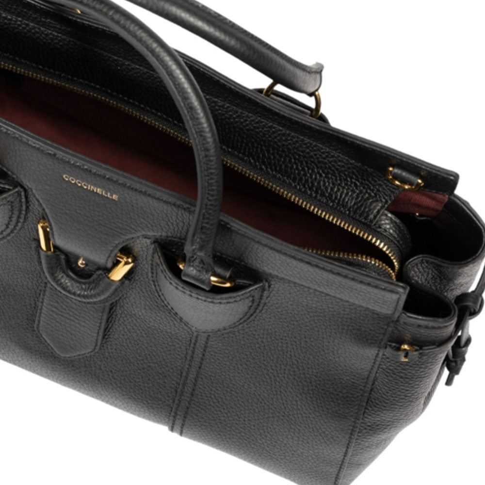 Borsa Donna a Mano COCCINELLE in Pelle Linea York L colore Nero