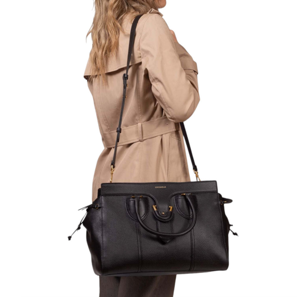 Borsa Donna a Mano COCCINELLE in Pelle Linea York L colore Nero
